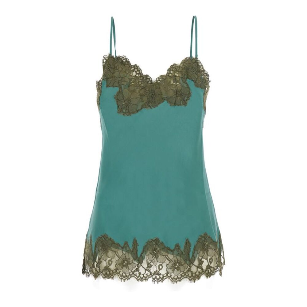 Gold Hawk Women Marilyn Bias Camie Top With V-Neck And Silk Details, Blue, Women